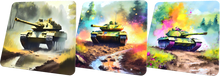 Lade das Bild in den Galerie-Viewer, Untersetzer Panzermotiv / 3 Varianten