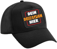 Lade das Bild in den Galerie-Viewer, 5 Panel Cap inkl. Patch mit Wunschdruck / Rip Strip Klett