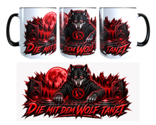 Lade das Bild in den Galerie-Viewer, derWolfpack Tasse / der oder die mit dem Wolf tanzt / 2 Varianten