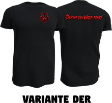 Lade das Bild in den Galerie-Viewer, derWolfpack Shirt unisex / Logo klein + Schriftzug Rücken / 3 Varianten