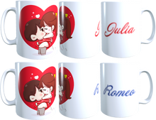 Lade das Bild in den Galerie-Viewer, Pärchen Tasse mit Wunschnamen / einzeln oder als Set