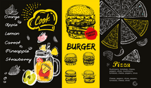 Lade das Bild in den Galerie-Viewer, Tischset mit hübscher Menükarte / Burger Menu