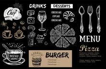 Lade das Bild in den Galerie-Viewer, Tischset mit hübscher Menükarte / beige-weiß