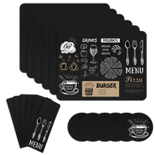 Lade das Bild in den Galerie-Viewer, Tischset mit hübscher Menükarte / beige-weiß