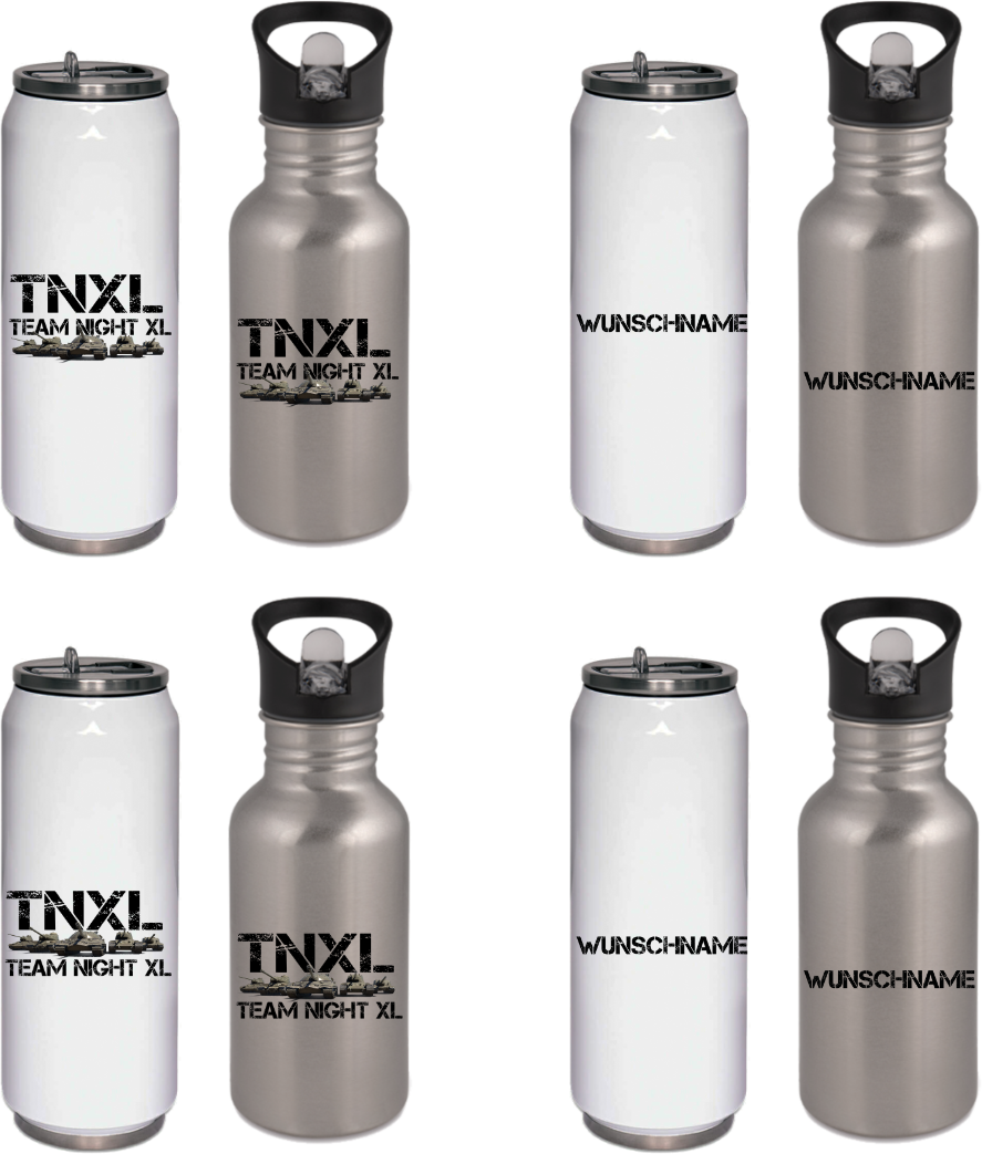 Die TNXL Thermodose oder Trinkflasche mit Wunschnamen / 2 Varianten