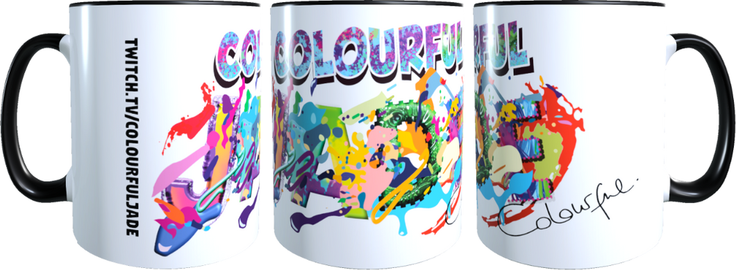 Die ColourfulJade Tasse mit großem Aufdruck