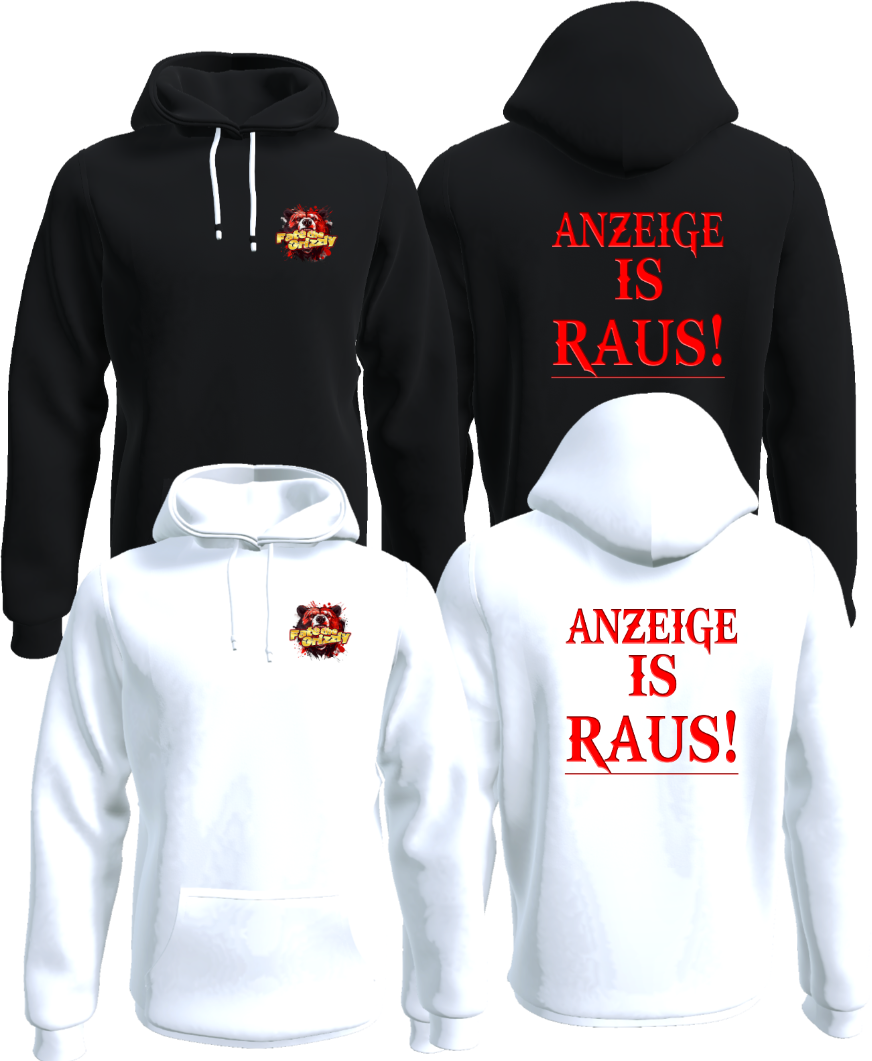 Der FateTheGrizzly Hoodie / Anzeige is raus! / schwarz oder weiß