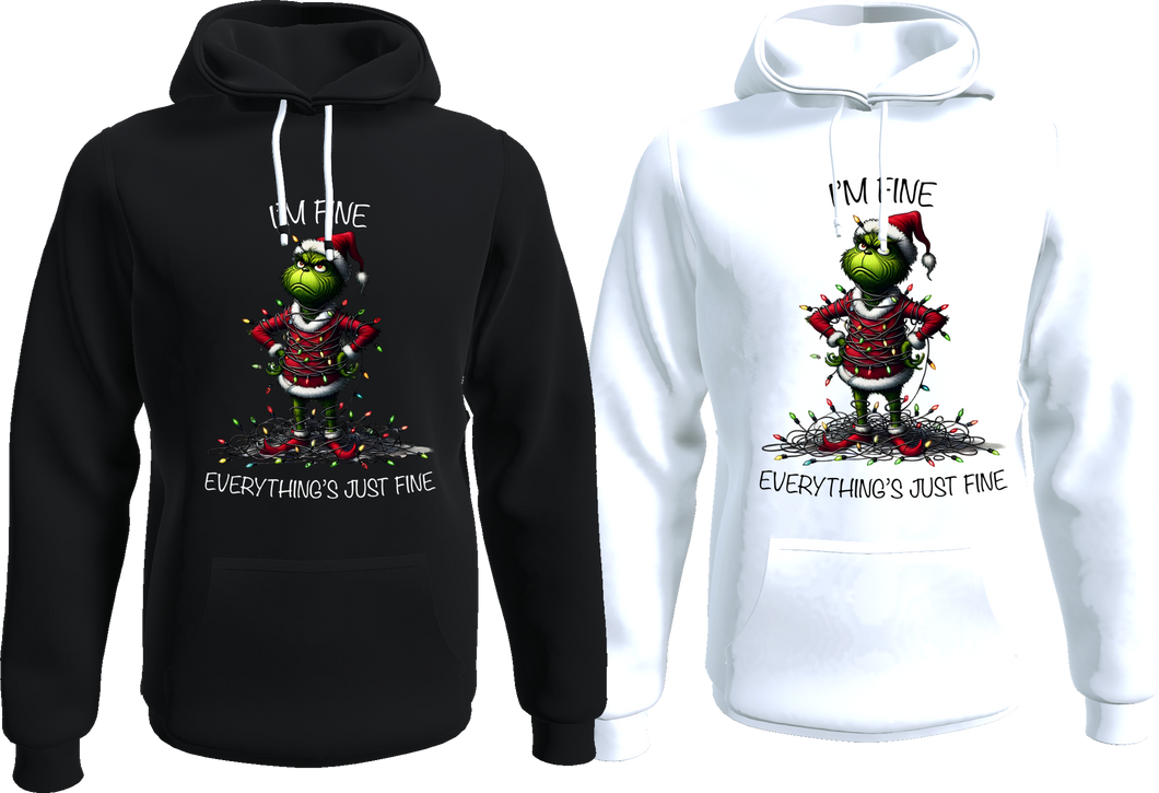 Grinch Hoodie - Everything´s just fine / schwarz oder weiß