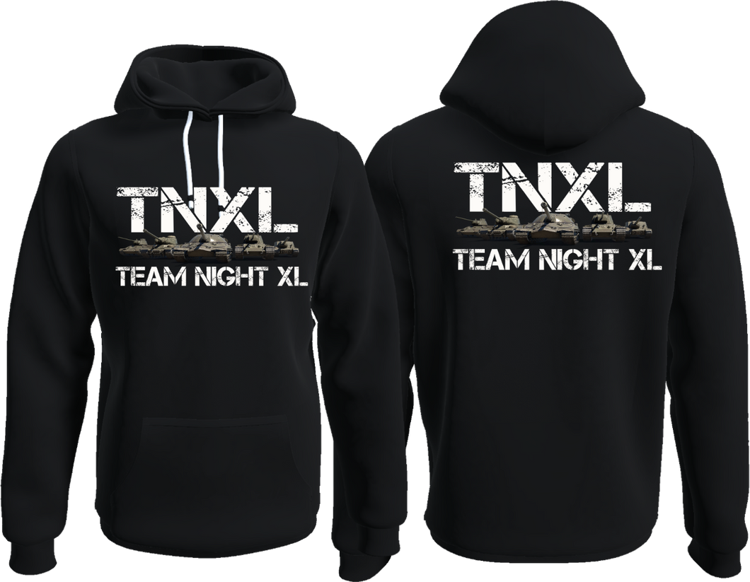 Der TNXL Hoodie / Aufdruck vorn oder hinten / Logo Schrift unten