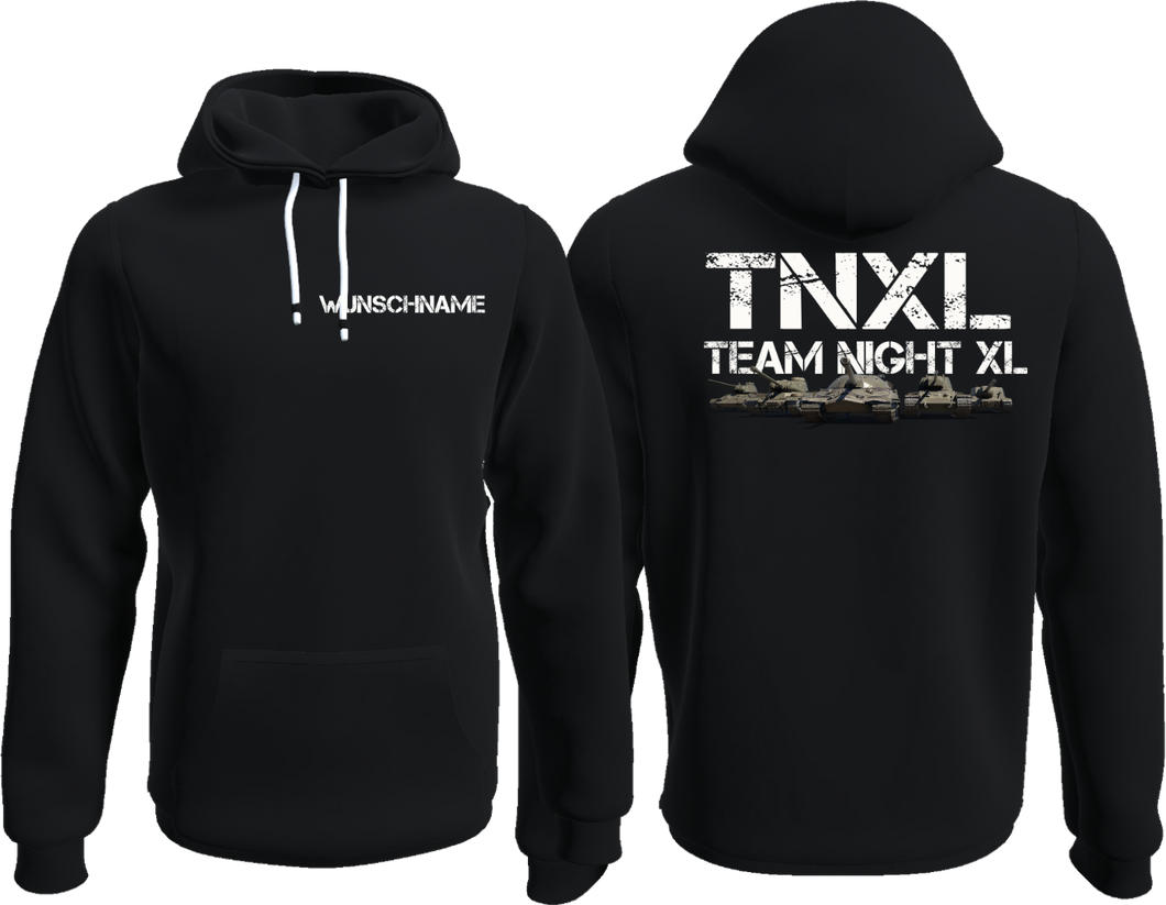 Der TNXL Hoodie / mit Deinem Wunschnamen / Logo Schrift oben
