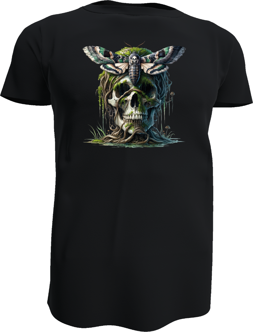 Skull & Totenkopfmotte Shirt / Aufdruck vorn oder hinten