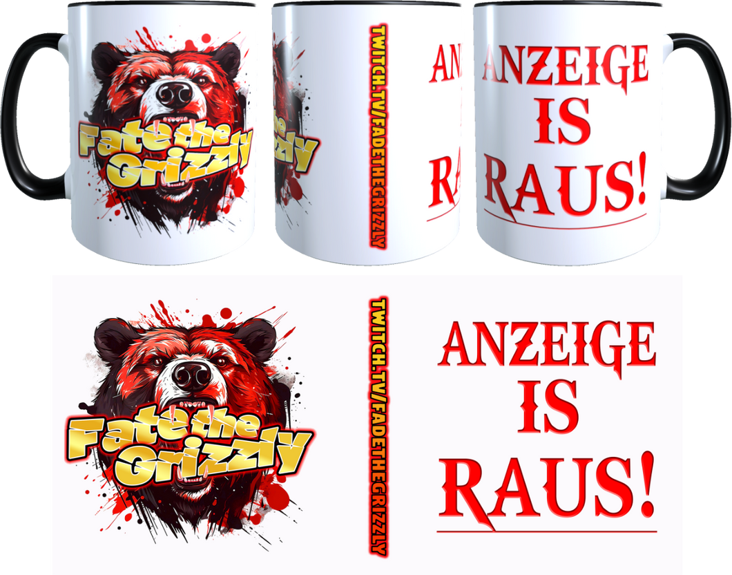 Die FateTheGrizzly Tasse / Anzeige is raus! / Two Tone