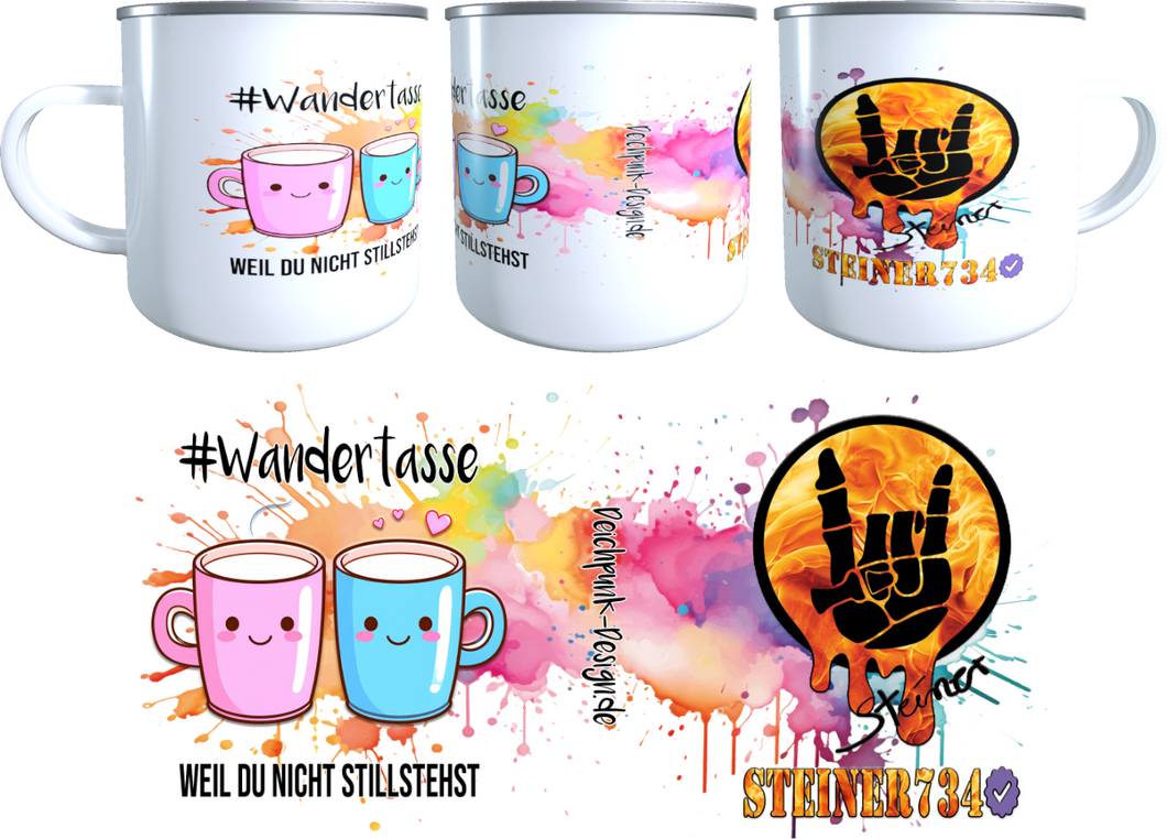 #Wandertasse Streamer Edition mit Deinem Logo / Emaille