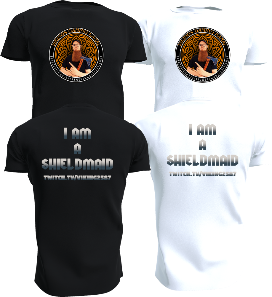 Das Viking2587 Shirt / Shieldmaid / Schriftzug abwählbar / grau / schwarz oder weiß