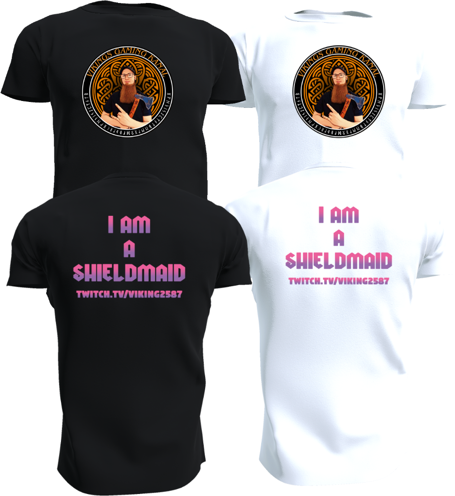 Das Viking2587 Shirt / Shieldmaid / Schriftzug abwählbar / rosa / schwarz oder weiß