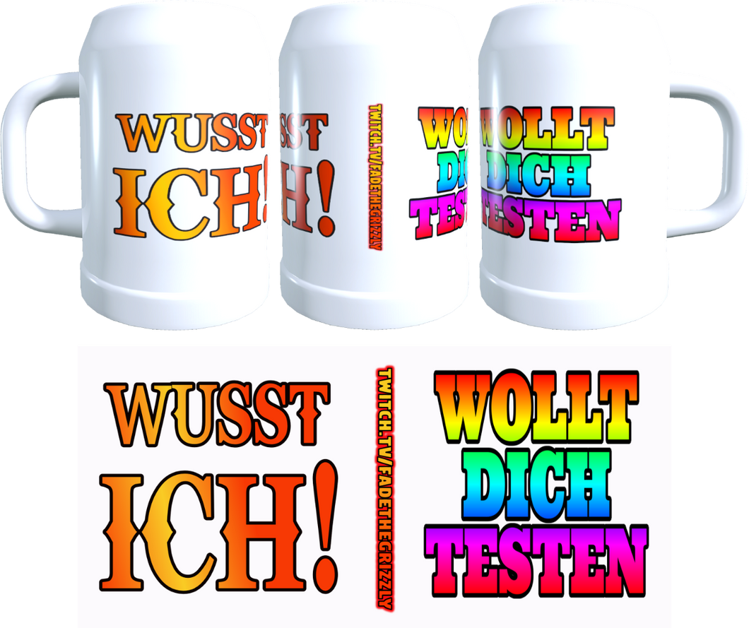 Der FateTheGrizzly Bierkrug / wollt Dich testen