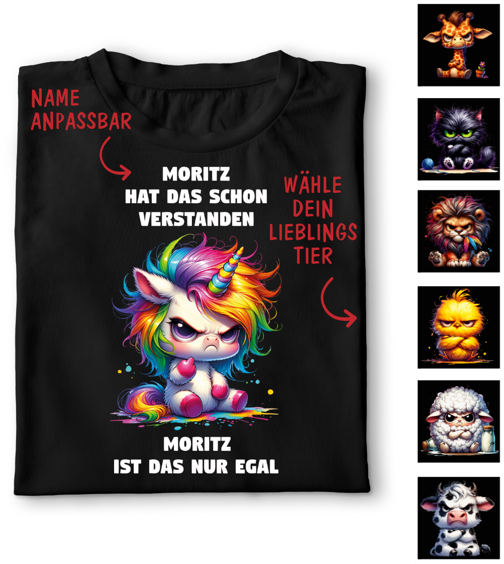 Grumpy Tiershirt mit Wunschnamen und Wunschtier