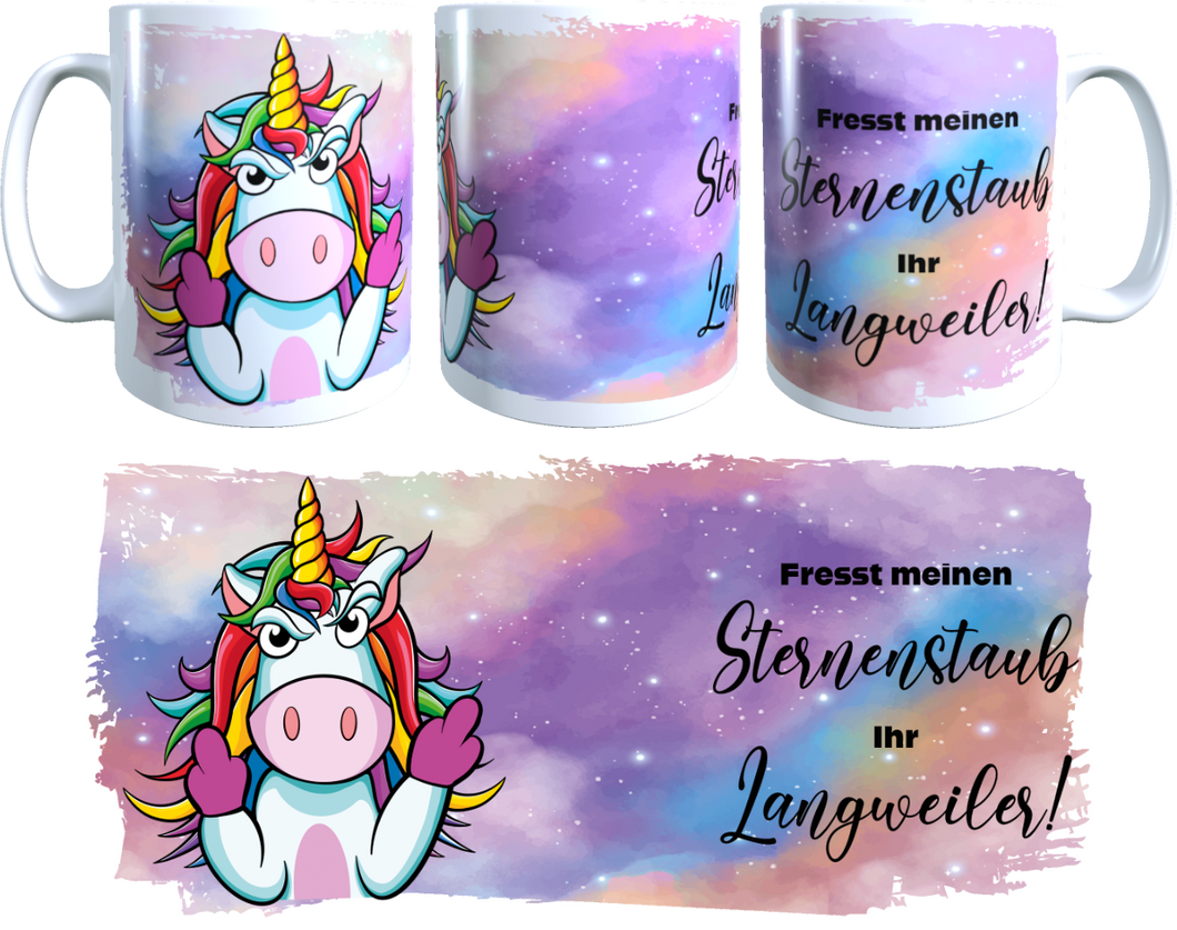 Mittelfinger Einhorn Tasse