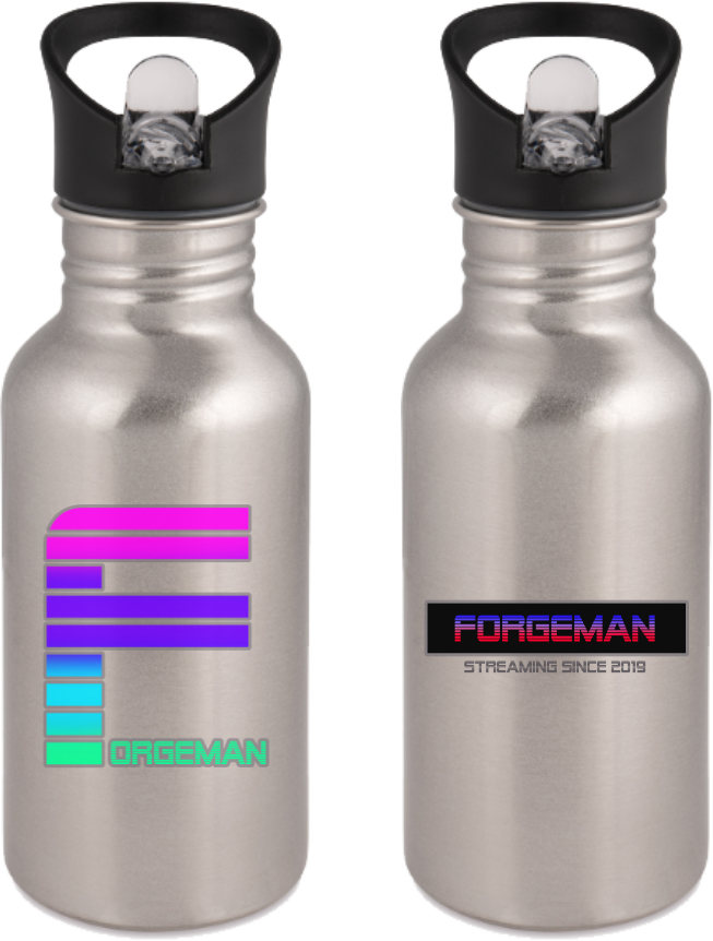 Die Forgeman Trinkflasche buntes Logo