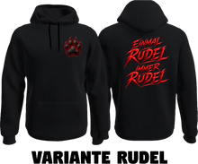 Lade das Bild in den Galerie-Viewer, derWolfpack Hoodie / Logo klein + Schriftzug Rücken / 4 Varianten
