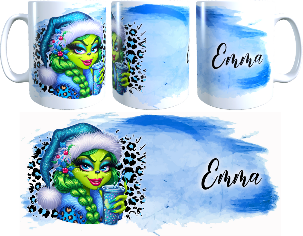 Grinch Lady Tasse mit Wunschnamen