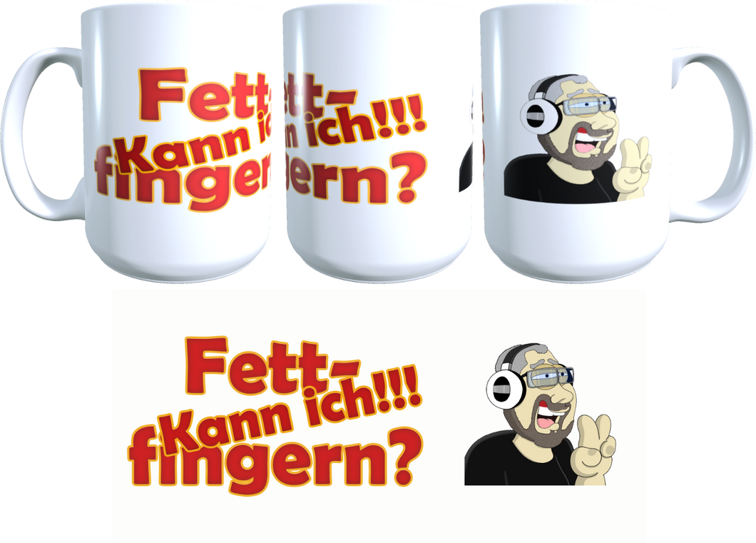 Die Painterchen XL Tasse / fettfingern weiß