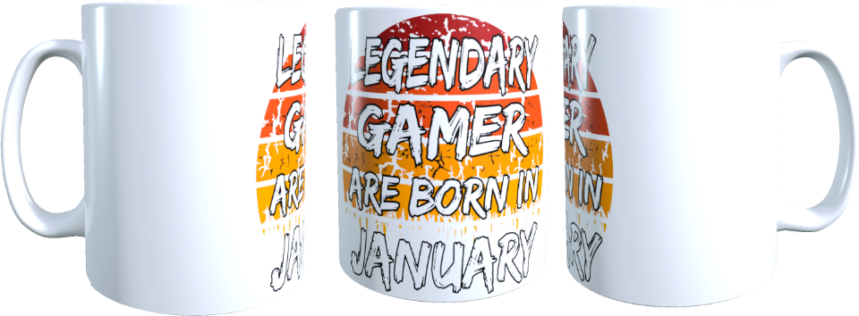 Legendary Gamer Tasse mit Wunschmonat