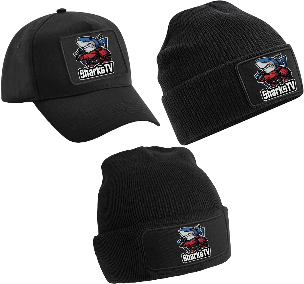 Die SharksTV  Cap mit Patch, Mütze mit Patch oder Printersbeanie