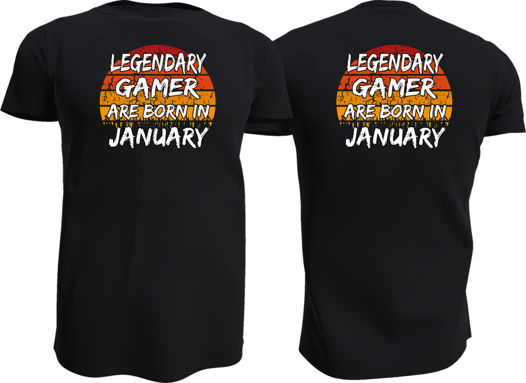 Legendary Gamer Shirt mit Wunschmonat / 2 Varianten