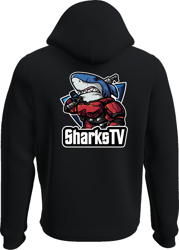 Der SharksTV Hoodie Aufdruck hinten