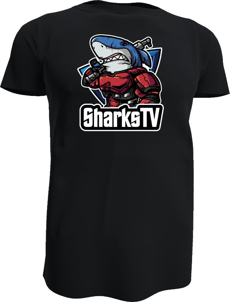 Das SharksTV Shirt Aufdruck vorn groß