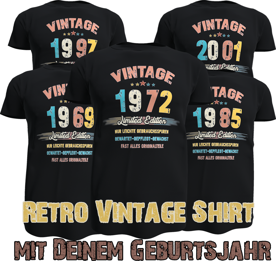 Retro Vintage Shirt mit Deinem Geburtsjahr