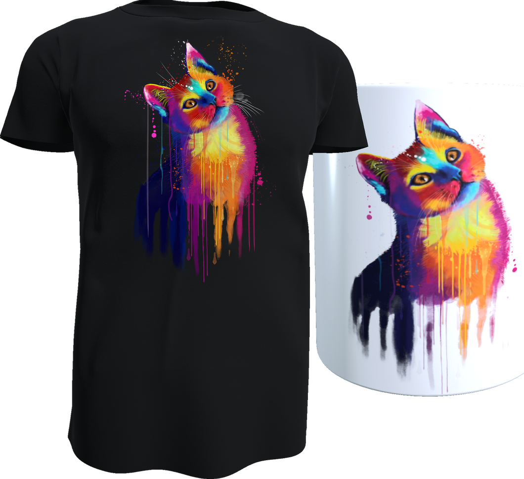 Animal Line Katzen Set (Shirt + Tasse)